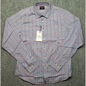 UNTUCKit Ganton Shirt Mens S Slim Fit Blue Red Plaid Long Sleeve Button Up USA
